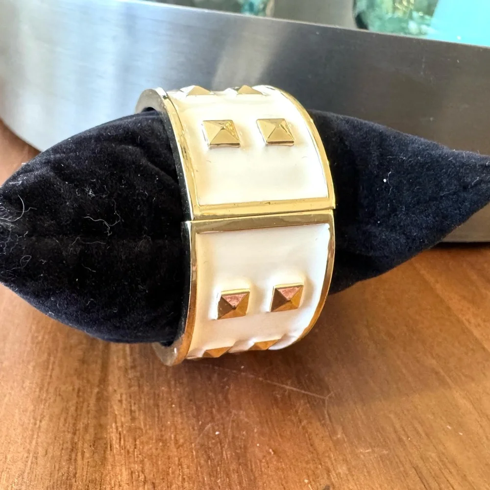 Gold and White Studded Bracelet
